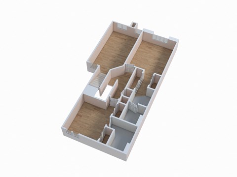 Floor plan for 2 beds, 2.5 baths, 1286 sqft